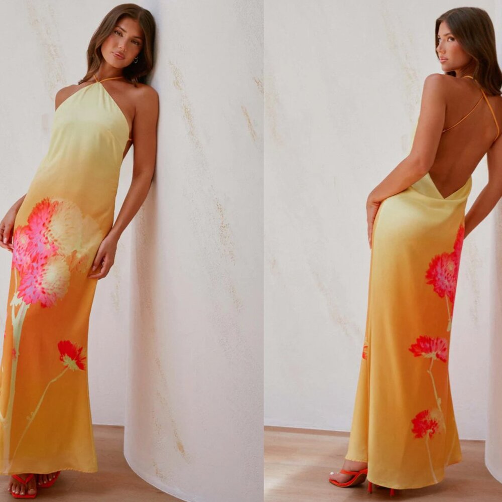 Peppermayo Chloe Maxi Dress - Orange Floral - Picture 6 of 6